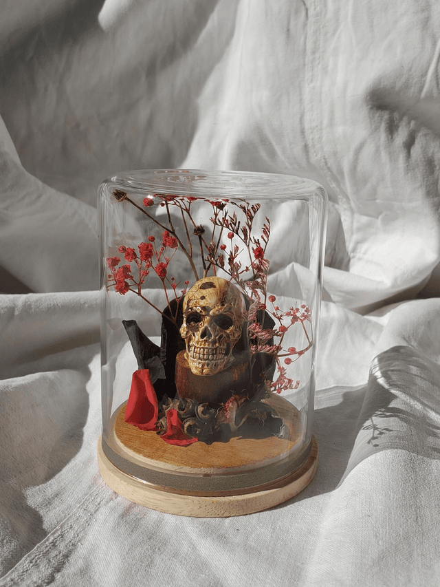 D12 mini crâne rouge et noir
